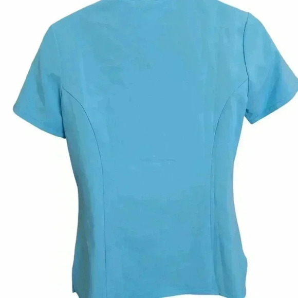 Dickies Medical Scrubs V-Neck Top — Turquoise Blue, Small, Comfortable Fit - Picture 2 of 7